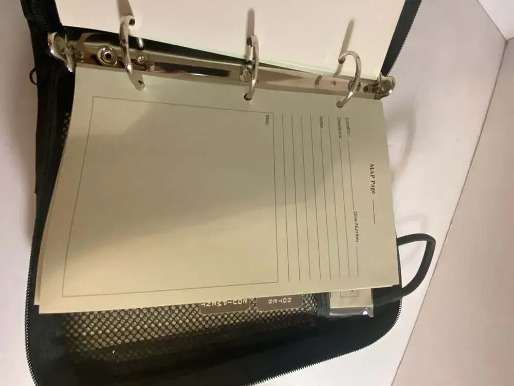 Trident 3-Ring Zippered Dive Log Book Organizer with Diver Down Flag